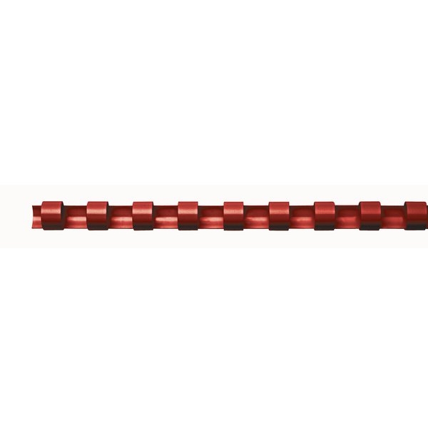 Dorsi plastici a 21 anelli Fellowes - 10 mm - 55 fogli - rosso - 5346004 (conf.100)
