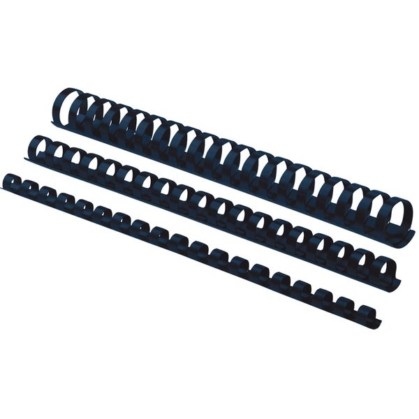Dorsi plastici a 21 anelli Fellowes - 12 mm - 80 fogli - nero - 5331502 (conf.25)