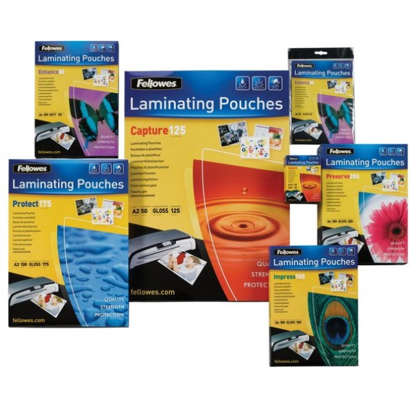 Pouches per plastificatrici Fellowes - 125 micron per lato - A4 - lucida - 5307407 (conf.100)