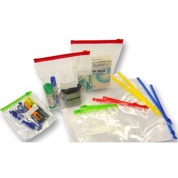 Buste trasparenti con chiusura a cerniera Viva - blu - 235x320 mm+60 mm - 3525 (conf.50)