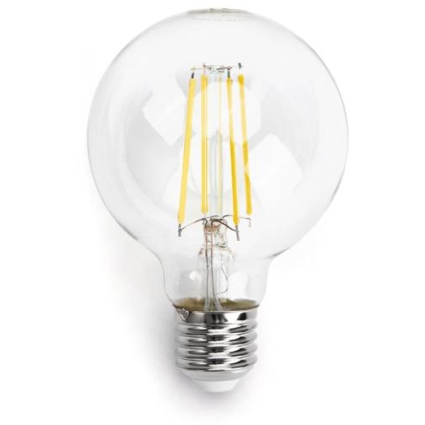 Lampadina a filamento LED G80 E27 8w 2700k trasparente - 102900QLU - D02636