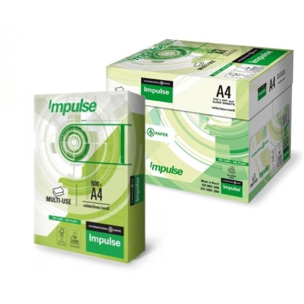 Carta A4 Impulse 75 - 75 g/m², spessore 102 µm, punto di bianco cie 161 conf. 5 risme - IMP00800021029703 - D03655