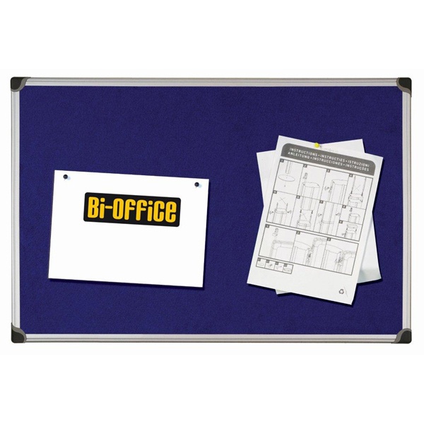 Pannello in tessuto 90x120cm blu felt board bi-office - O00858