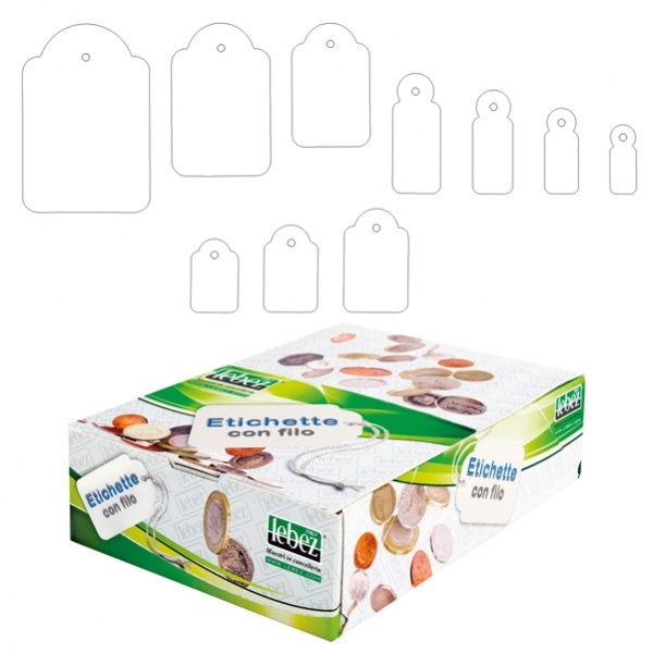 Scatola 1000 etichette con filo A384 (9x24mm) - Z00286