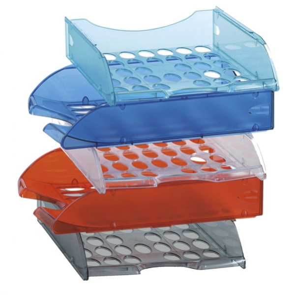 Vaschetta portacorrispondenza e040 azzurro trasparente modula leonardi - Z02196