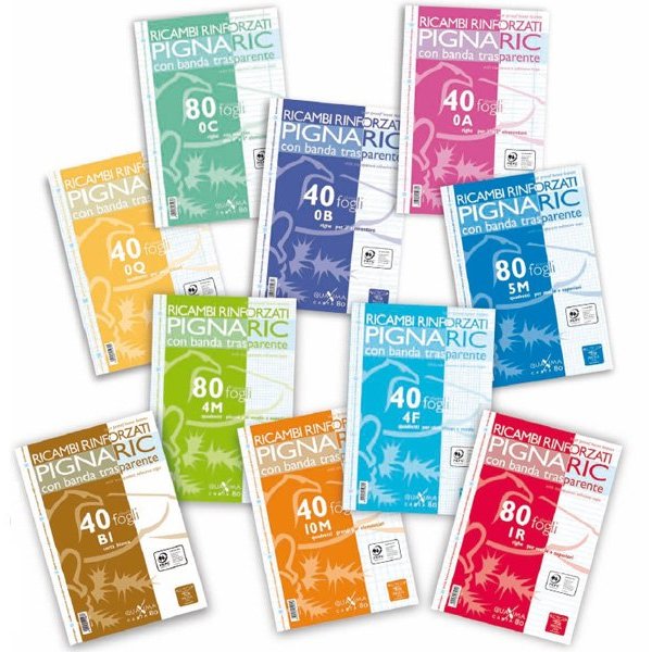 Ricambi forati rinforzati A4 1rigo 40fg 80gr pignaric - Z03191