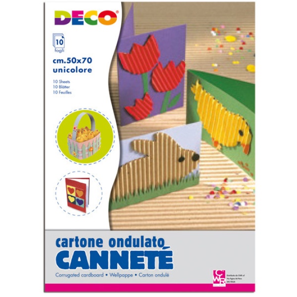 10fg cartoncino ondulato 50x70cm giallo art 2206/4 cwr - Z03310