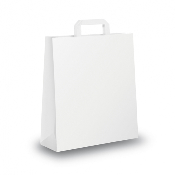 Scatola 250 shoppers 36x12x41cm bianco neutro piattina - Z04383