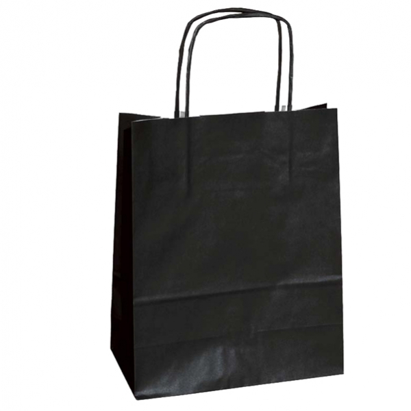 25 shoppers carta kraft 22x10x29cm twisted nero - Z04386