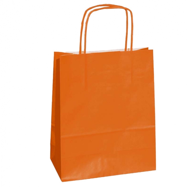25 shoppers carta kraft 26x11x34,5cm twisted arancio - Z04388
