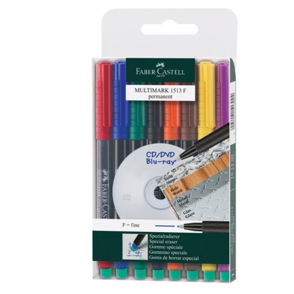 Busta 8 colori pennarello multimark 0,6mm fine faber-castell - Z04743