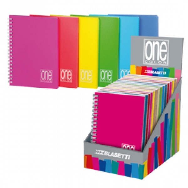 Expo 14 miniquaderni spiralati ppl a6 12x17cm mix 6 colori one color blasetti - Z05159