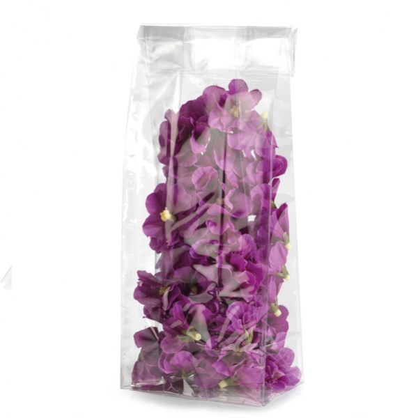 100 buste trasparenti crystal 8x24+4cm c/fondo quadro - Z05172