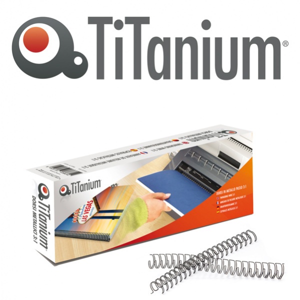 Scatola 50 dorsi metallo 8mm silver 34 anelli titanium - Z05876