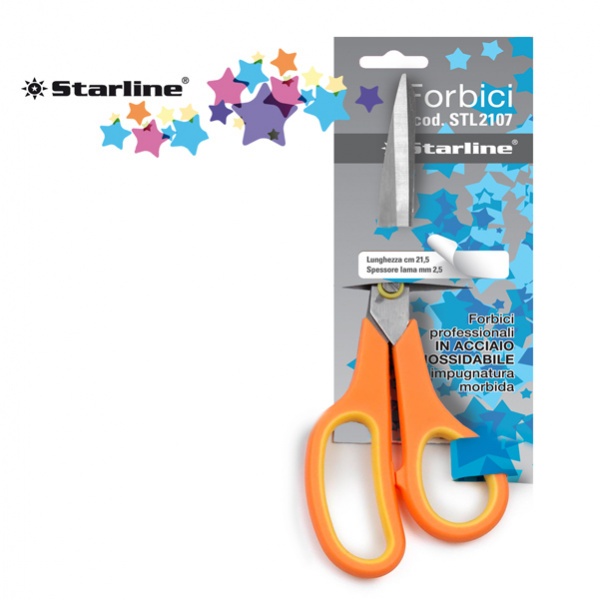 Forbici 17,8cm lama in acciaio impugnatura morbida starline - Z09074