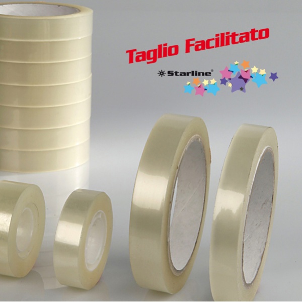 Torre 10 rotoli nastro adesivo 15mmx66mt trasparente starline - Z09256