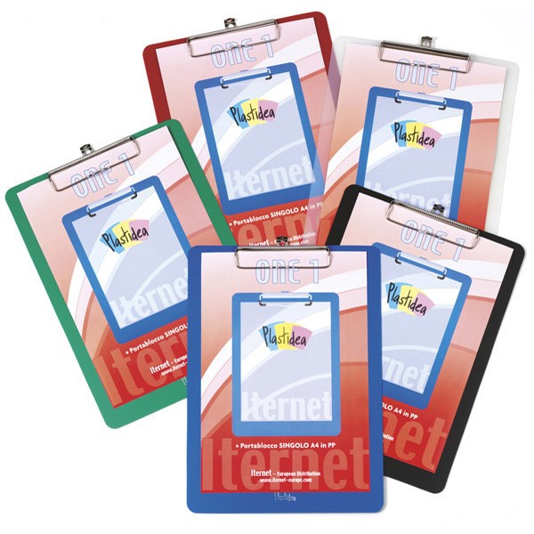 Portablocco A4 in ppl con molla in metallo blu - Z10711