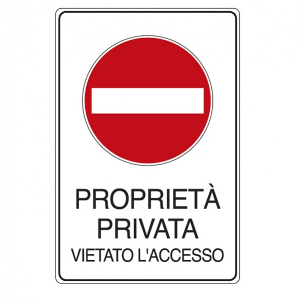 Cartello alluminio 30x20cm 'proprieta' privata vietato l'accesso' - Z11320