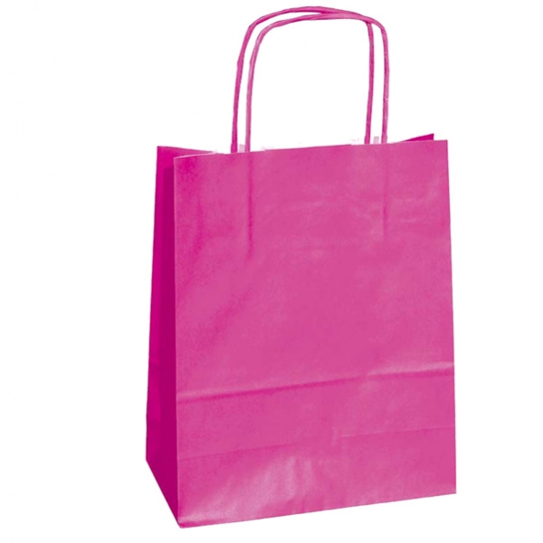 25 shoppers carta kraft 18x7x24cm twisted magenta - Z11376