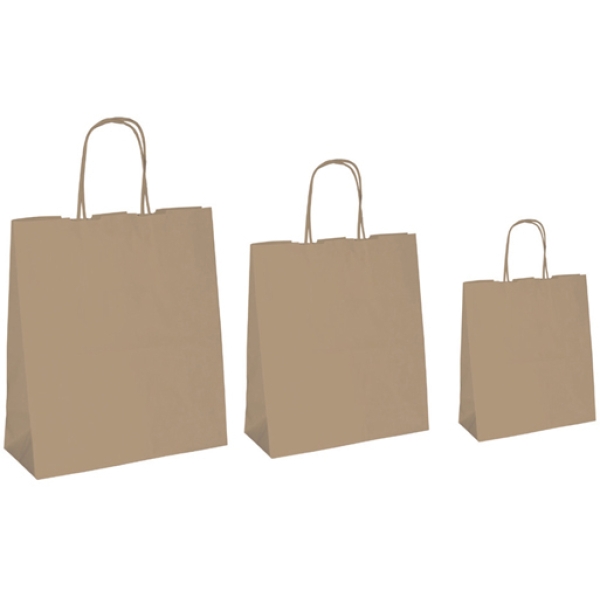 25 shoppers carta biokraft 45x15x50cm neutro cordino avana - Z11694