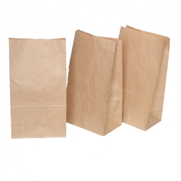 100 sacchetti avana 12x22cm +4cm in carta kraft - Z12156