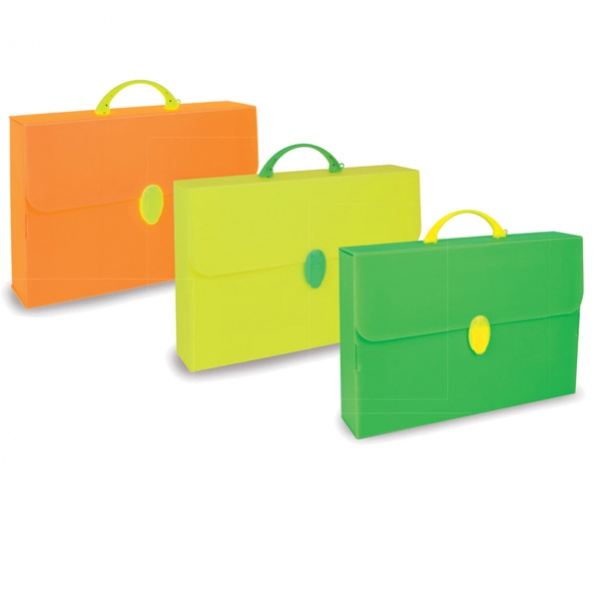 VALIGETTA POLIONDA FLUO 28X39CM DORSO 8CM COLORI ASSORTITI - Z12953