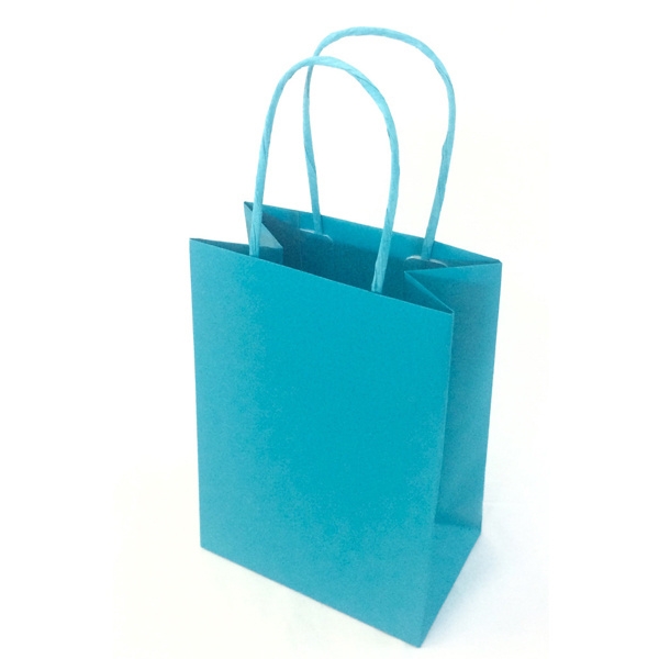 25 shoppers carta kraft 18x8x24cm twisted turchese - Z13081