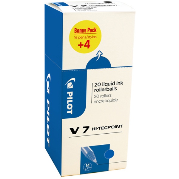 Value pack 16+4 roller Hi-Tecpoint V7 0,7mm blu Pilot - Z13410