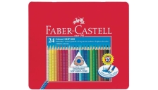 Matite Colorate Acquerellabili Colour Grip Faber Castell - Astuccio Metallo - 112423 (Conf.24)