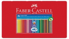 Astuccio metallo 36 pastelli colorati acquerellabili color grip faber castell - Z05704