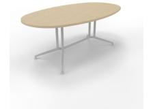 Tavolo riunione con piano melaminico ovale colore Rovere misura 200x110 h 76 per 8 persone X2ITO20-RK-A