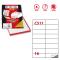 Etichette adesive Markin - 105x37 mm - Nr. etichette / foglio 16 - X210C511 (conf.100)