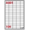 Etichetta adesiva a/401 bianca 100fg A4 37x14mm (100eti/fg) markin - Z02366