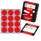 Etichetta adesiva rosso tonda ø34mm (10fogli x 12etichette) markin - Z09668