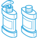 Sapone liquido, igienizzante e dispenser
